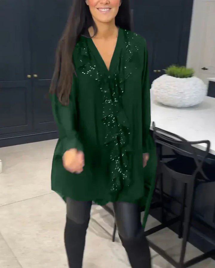 Tharalyn - Elegante Blouse met Vloeiende Volants