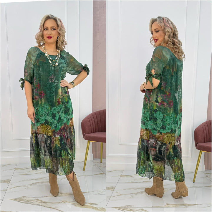 Kalirra - Lange Jurk met Verloop Bloemenprint