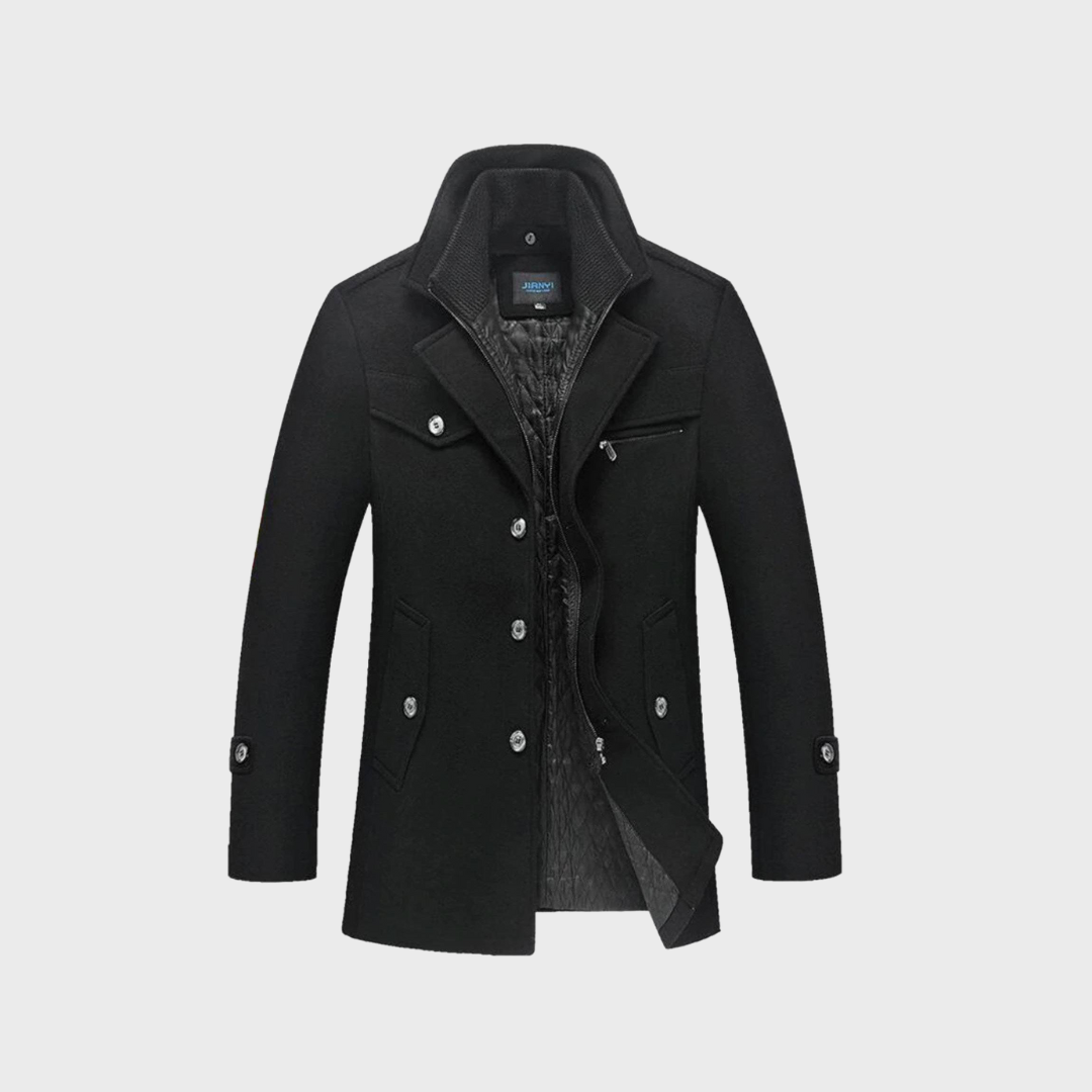 Aaron - Klassieke Wol Peacoat