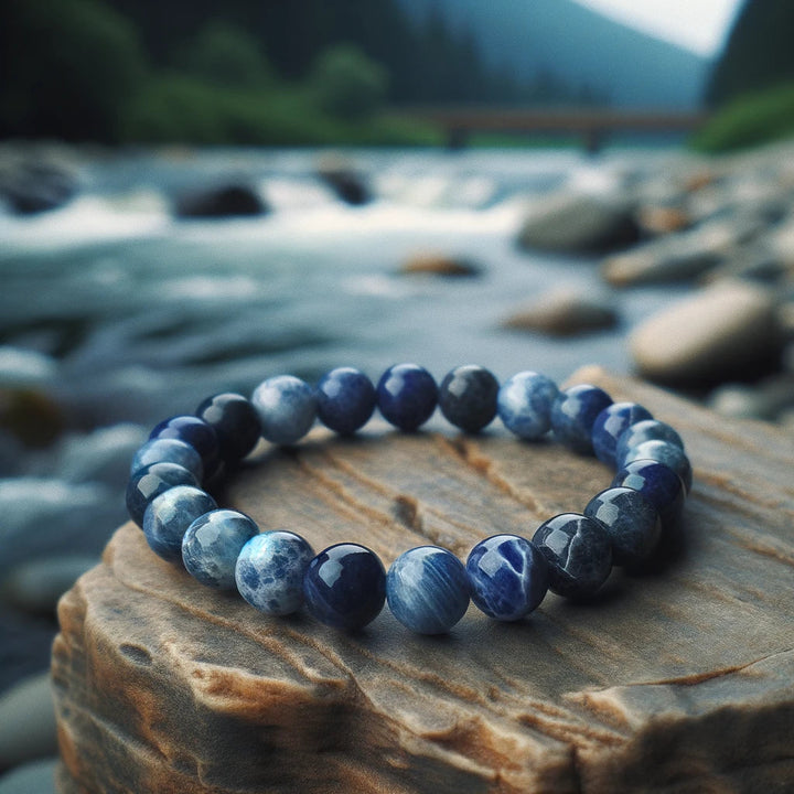 Pulsera Single Stone Sodalita Azul Claro