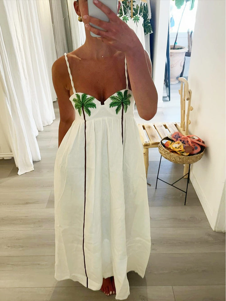Joan - Pretty Palm Maxi Dress
