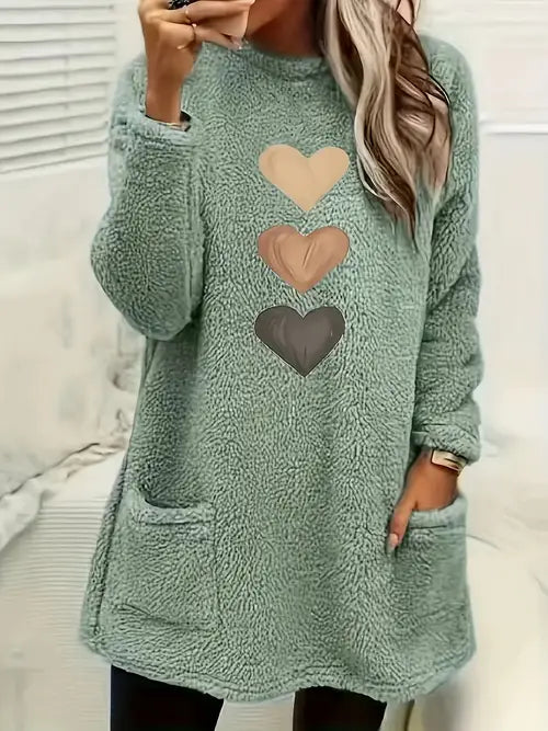 Patrice - Sweater dress met hartjes