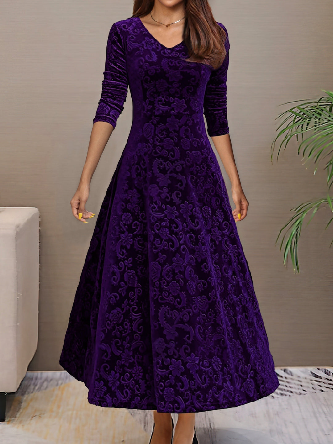Denise | Fluwelen elegante jurk