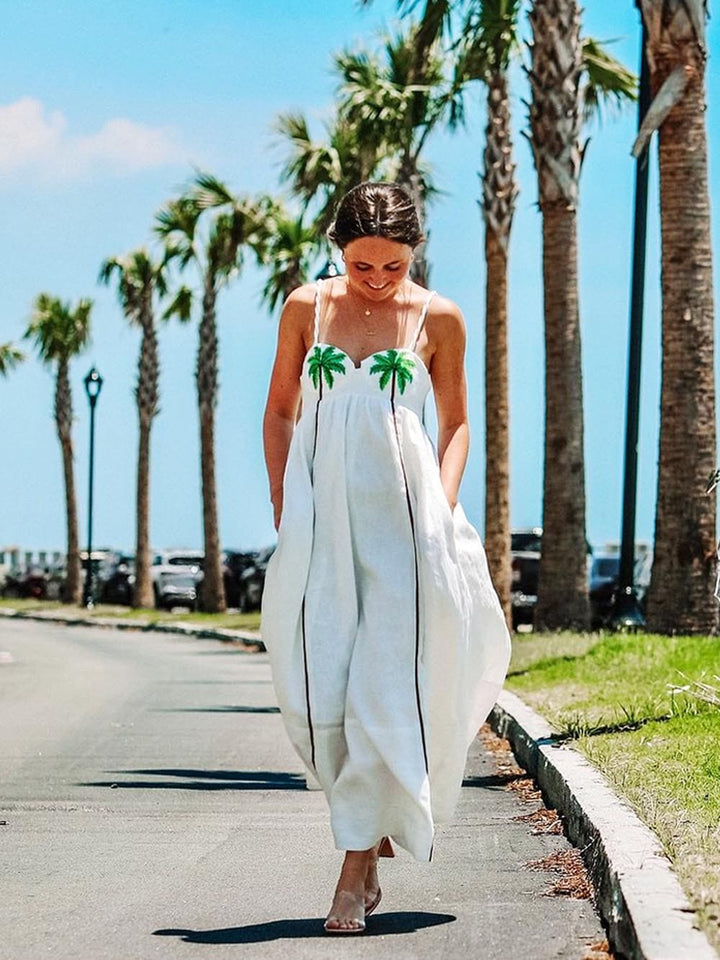 Joan - Pretty Palm Maxi Dress