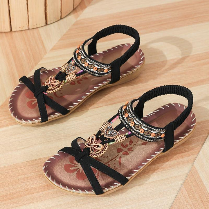 Hovira - Comfortabele Boheemse Platte Sandalen in Ibiza Chic Stijl