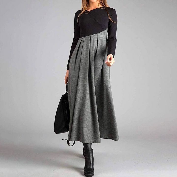 Manon - Elegante lange jurk met lange mouwen