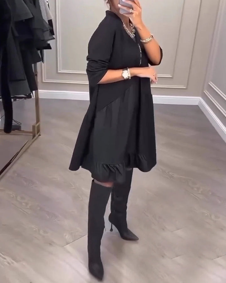 Jovianne - Elegante Vrouwenjurk met V-hals