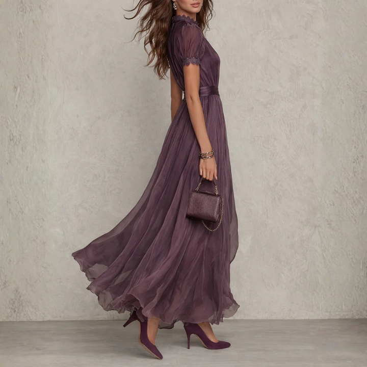 Angelica | Maxi-jurk met kanten rand