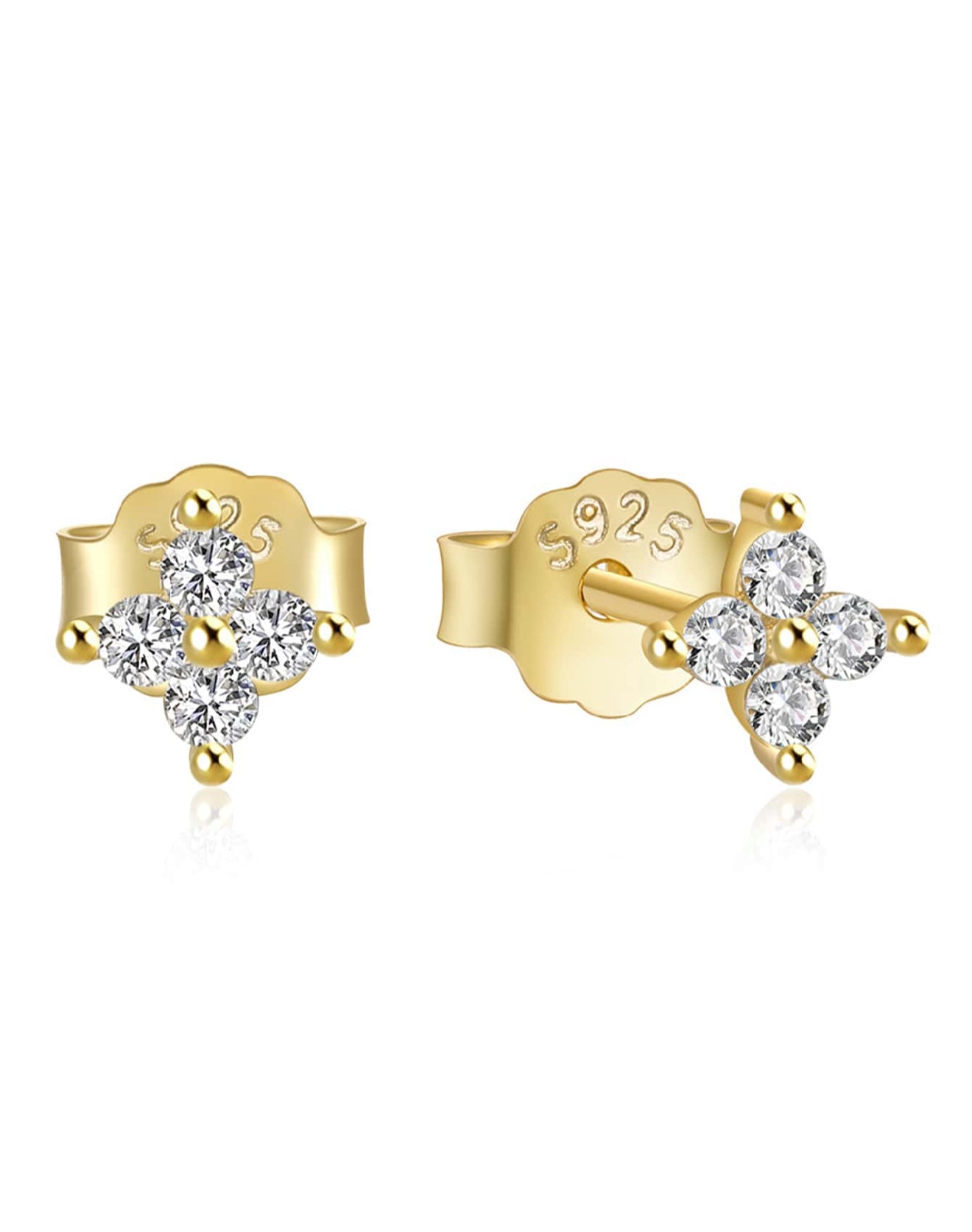 MIA - Pendientes de tachuela zirconia cúbica en Plata 925