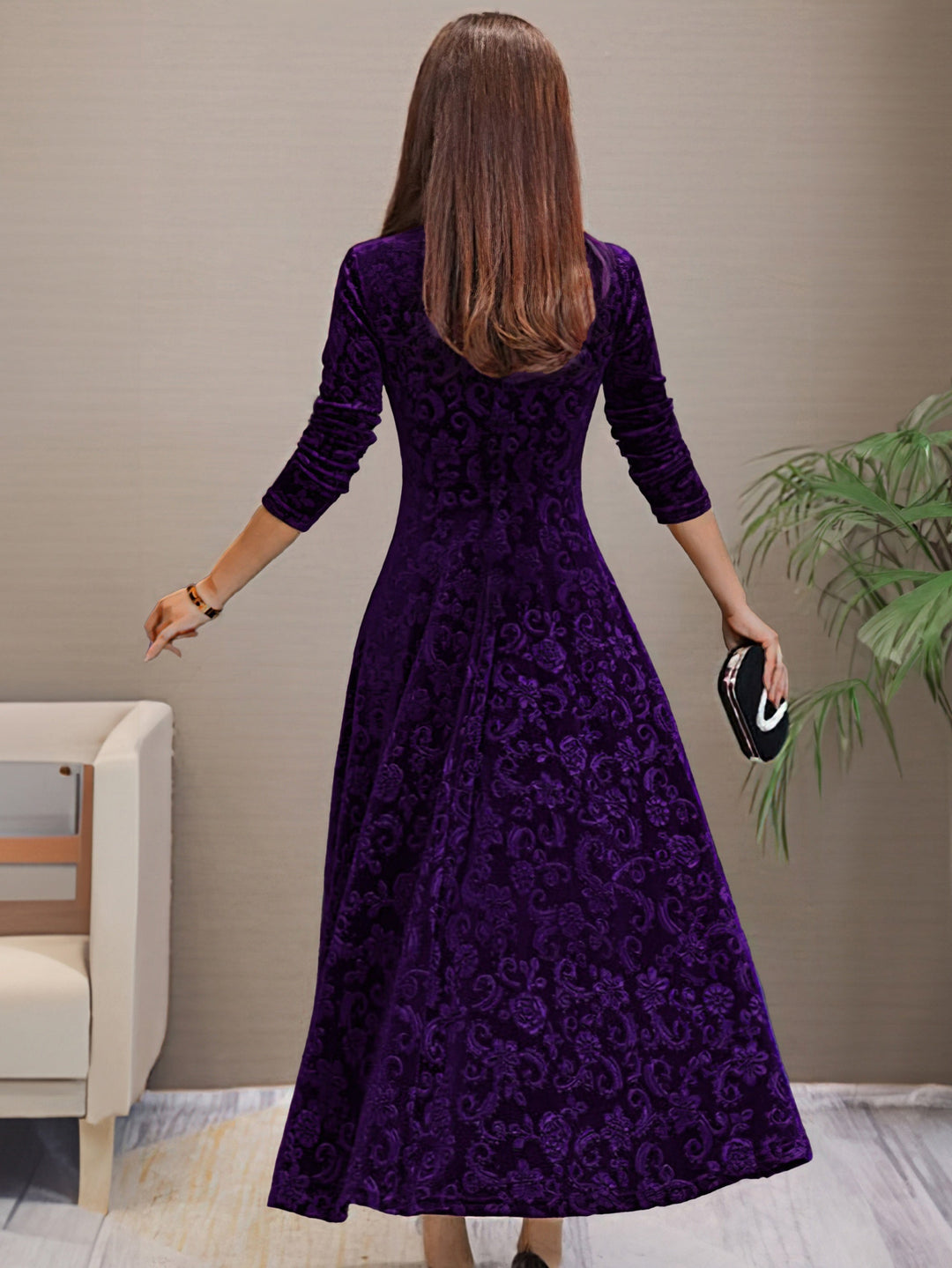 Denise | Fluwelen elegante jurk