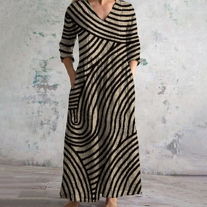 Arianna - Elegante en praktische gestreepte jurk