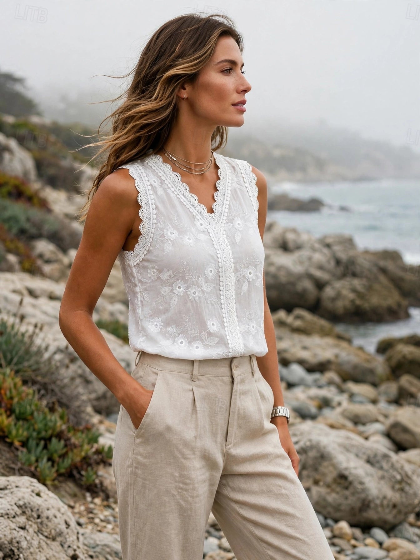 Blouse Angelique – Romantisch Borduurwerk, Tijdloze Stijl