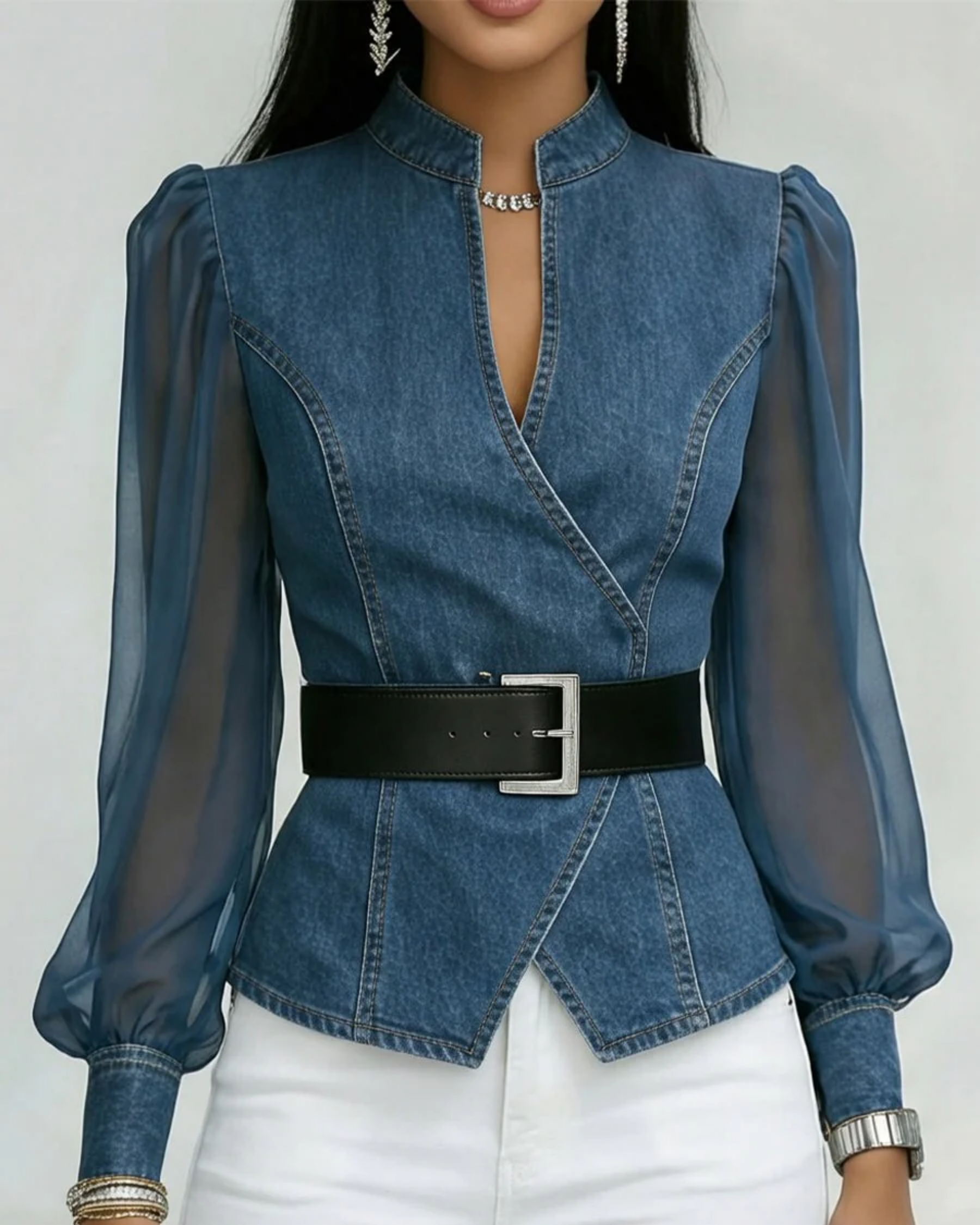 Blouse Eleganza - Vrouwelijk verfijnd en een krachtig silhouet