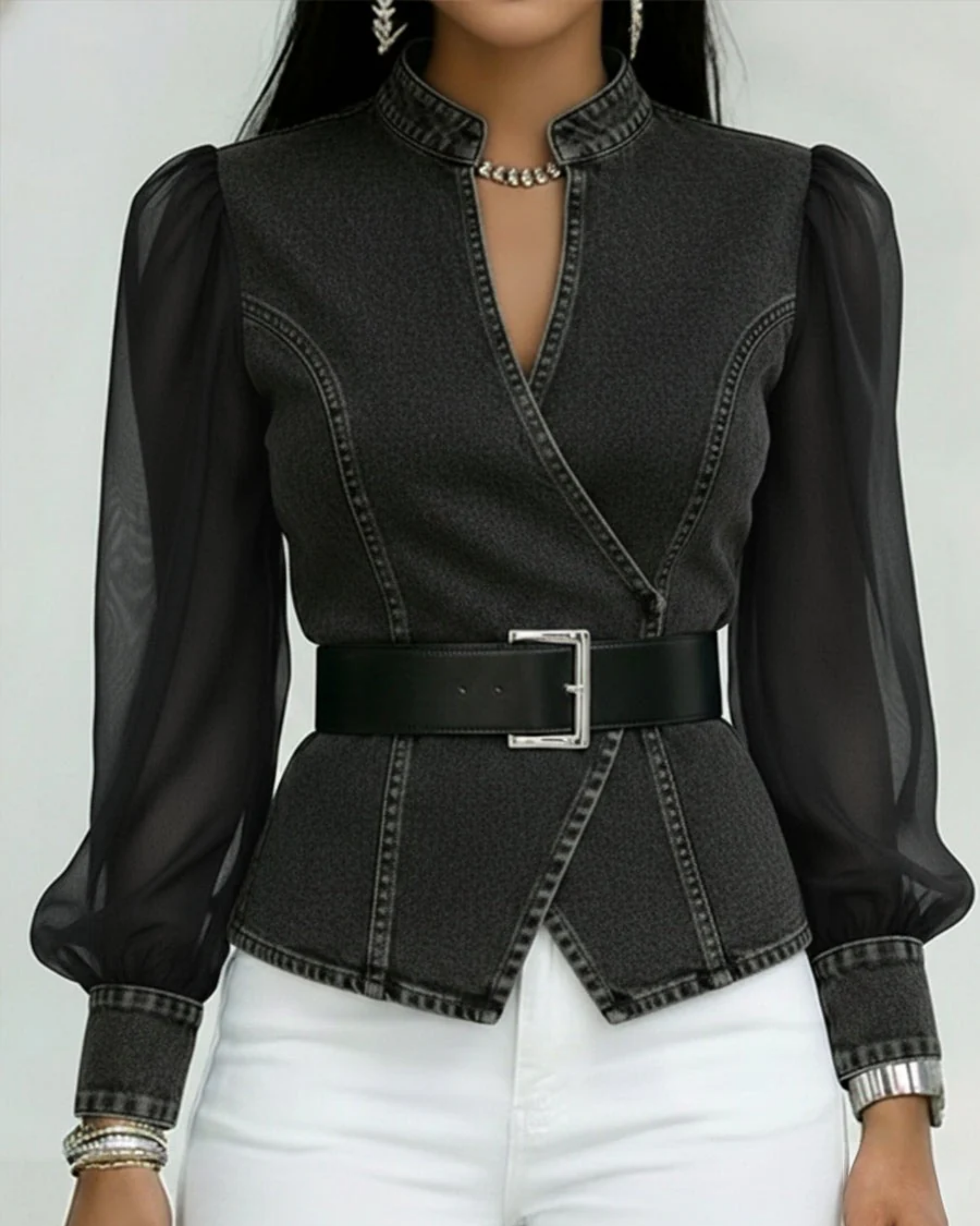 Blouse Eleganza - Vrouwelijk verfijnd en een krachtig silhouet