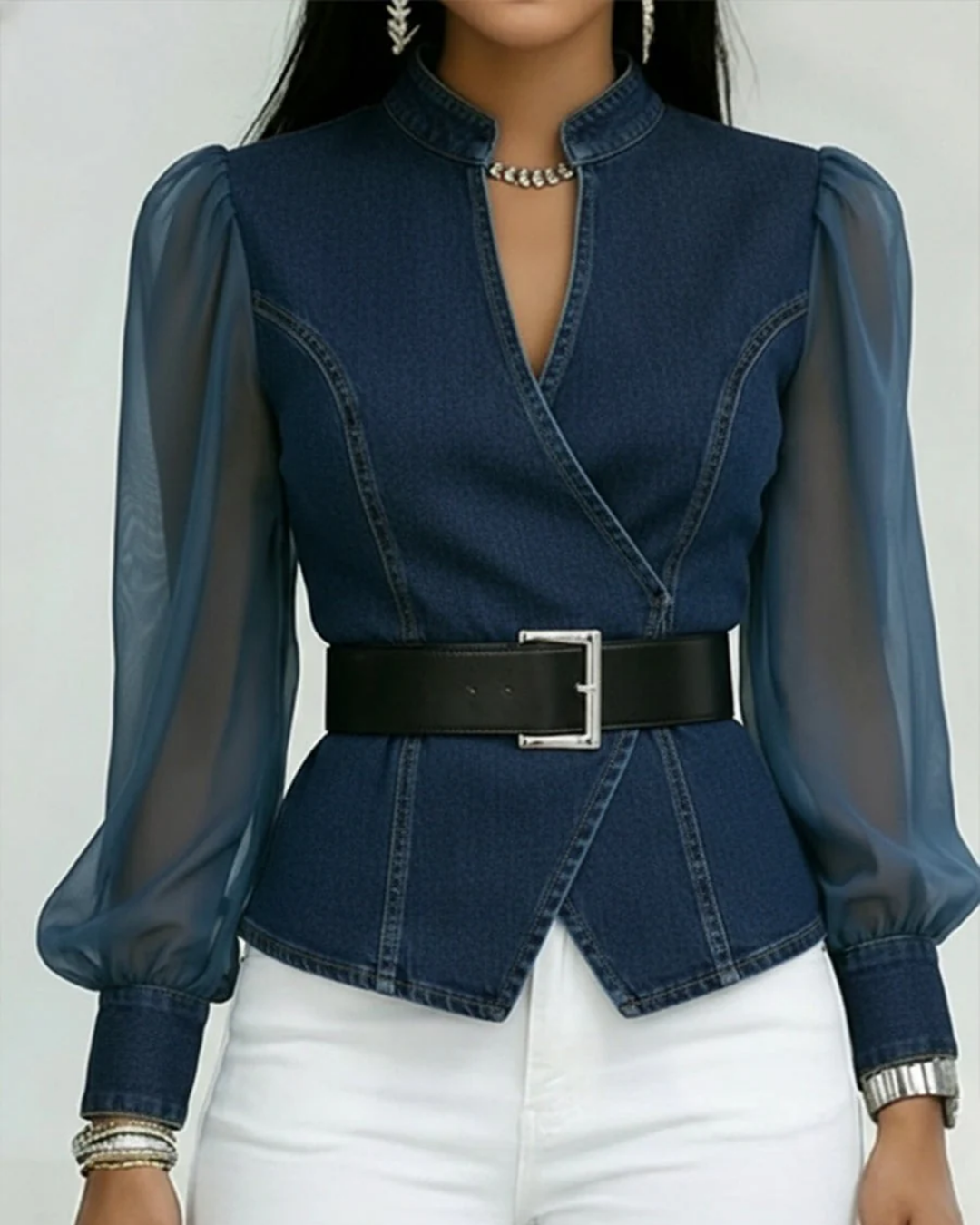 Blouse Eleganza - Vrouwelijk verfijnd en een krachtig silhouet