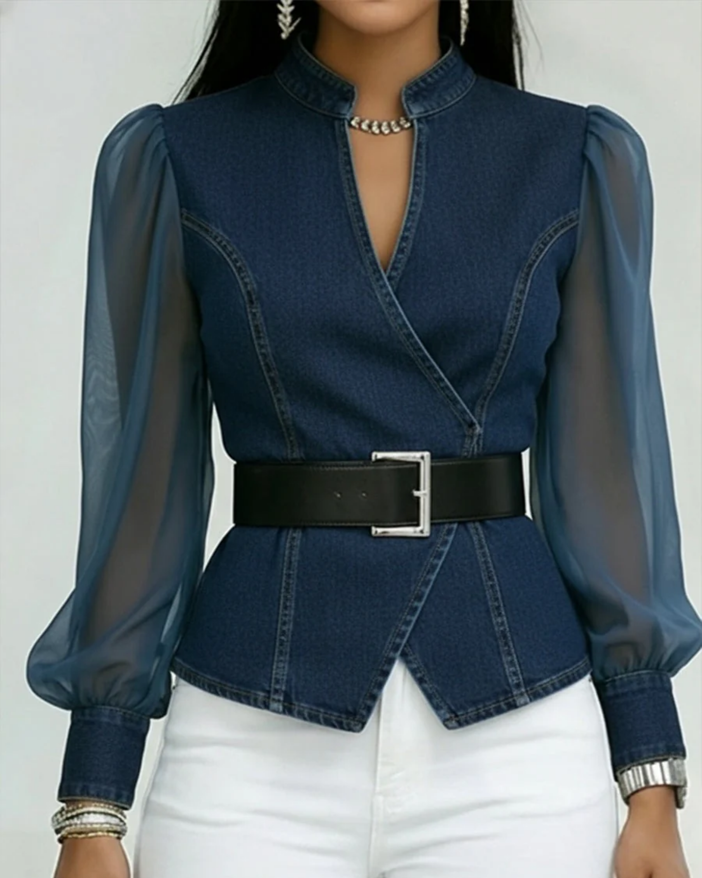 Blouse Eleganza - Vrouwelijk verfijnd en een krachtig silhouet