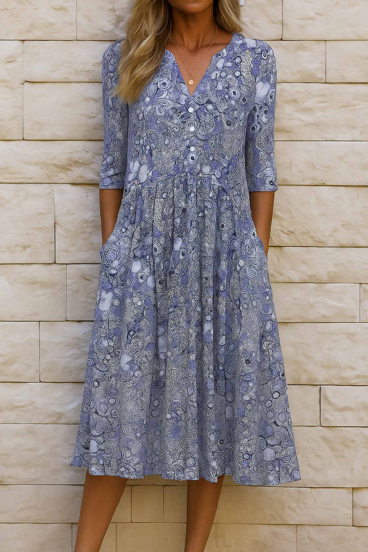 Mycah | Elegante Print Midi Jurk