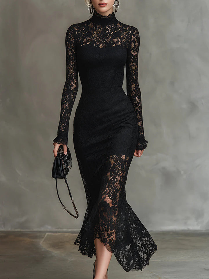 Nova | stretchkanten fishtail maxi-jurk