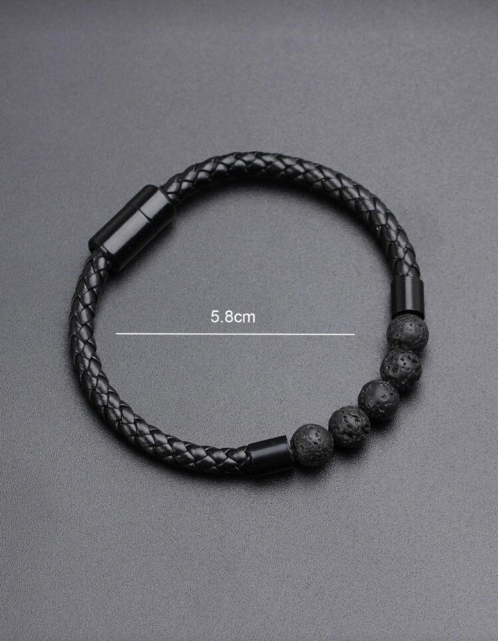 Minimalist bead bracelet 2 pieces black and mixed