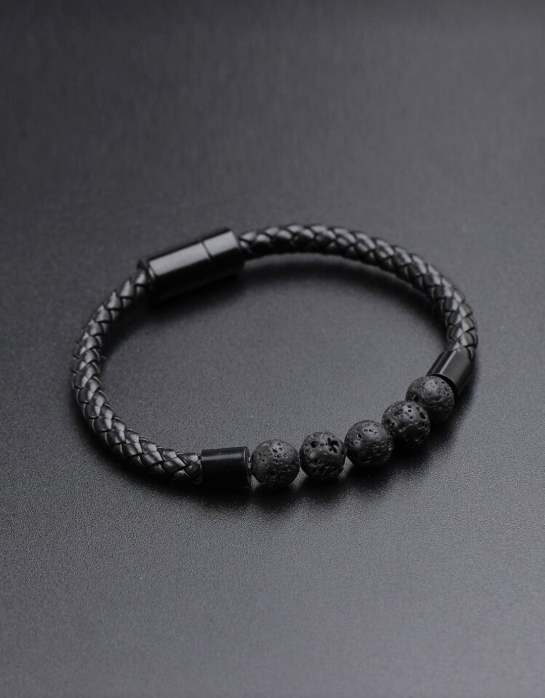 Minimalist bead bracelet 2 pieces black and mixed