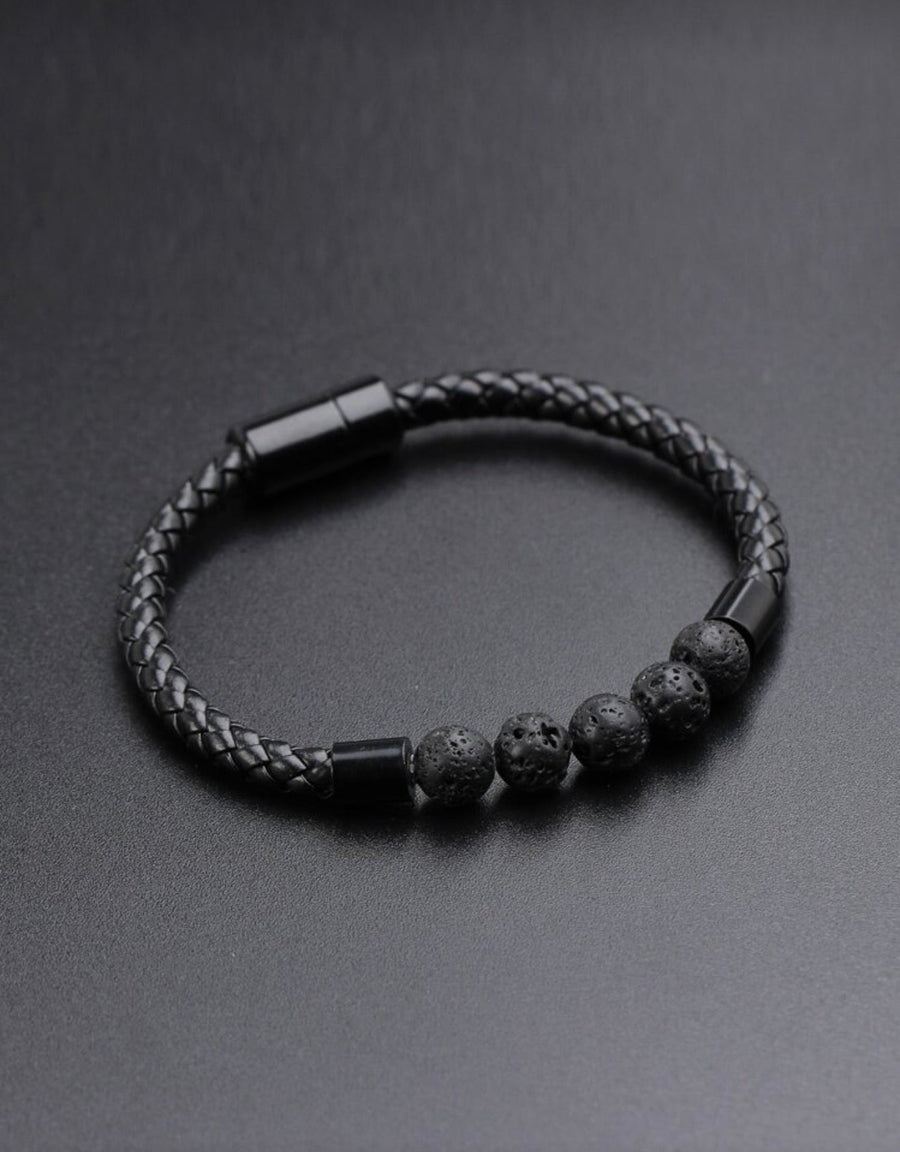 Minimalist bead bracelet 2 pieces black and mixed