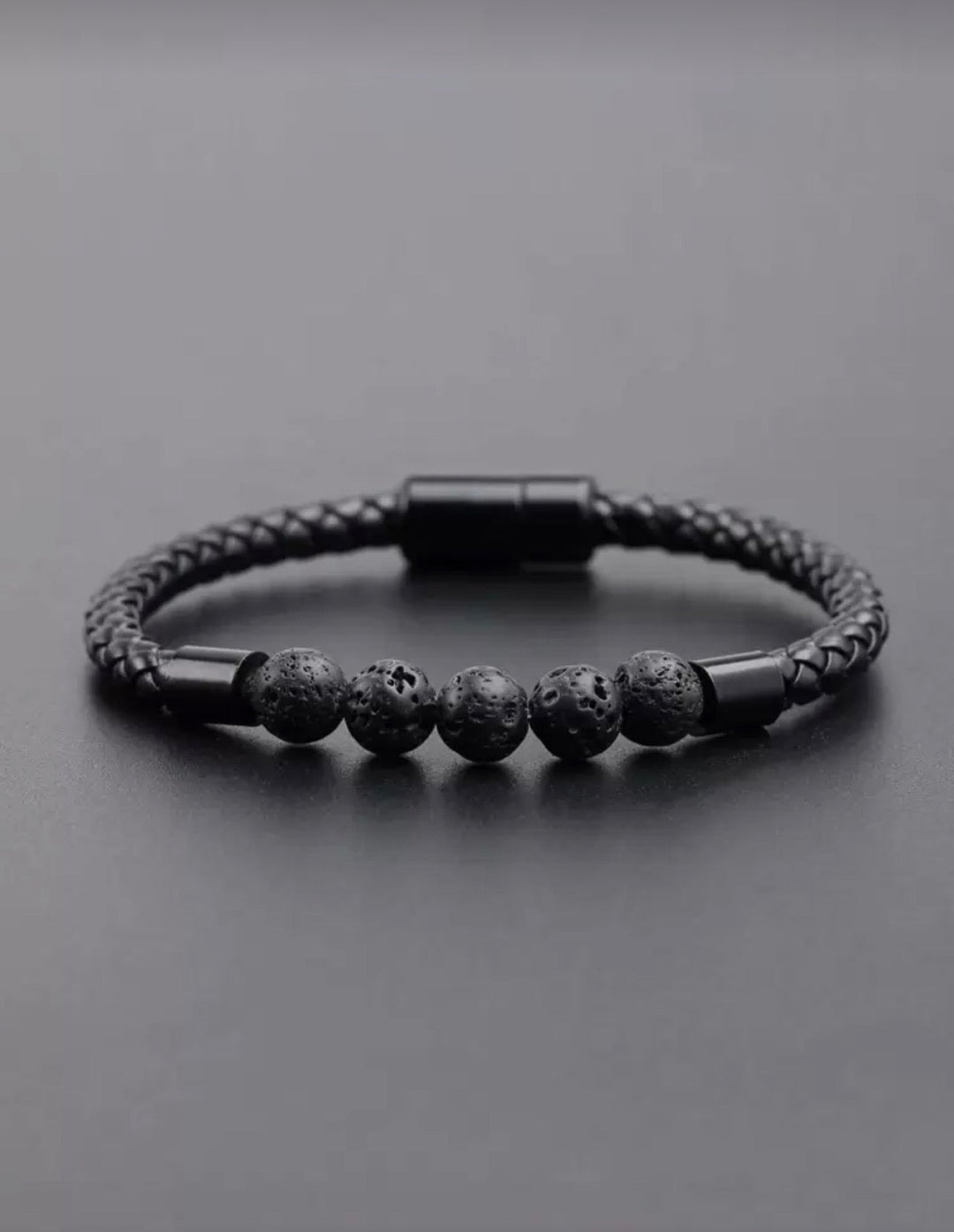 Minimalist bead bracelet 2 pieces black and mixed