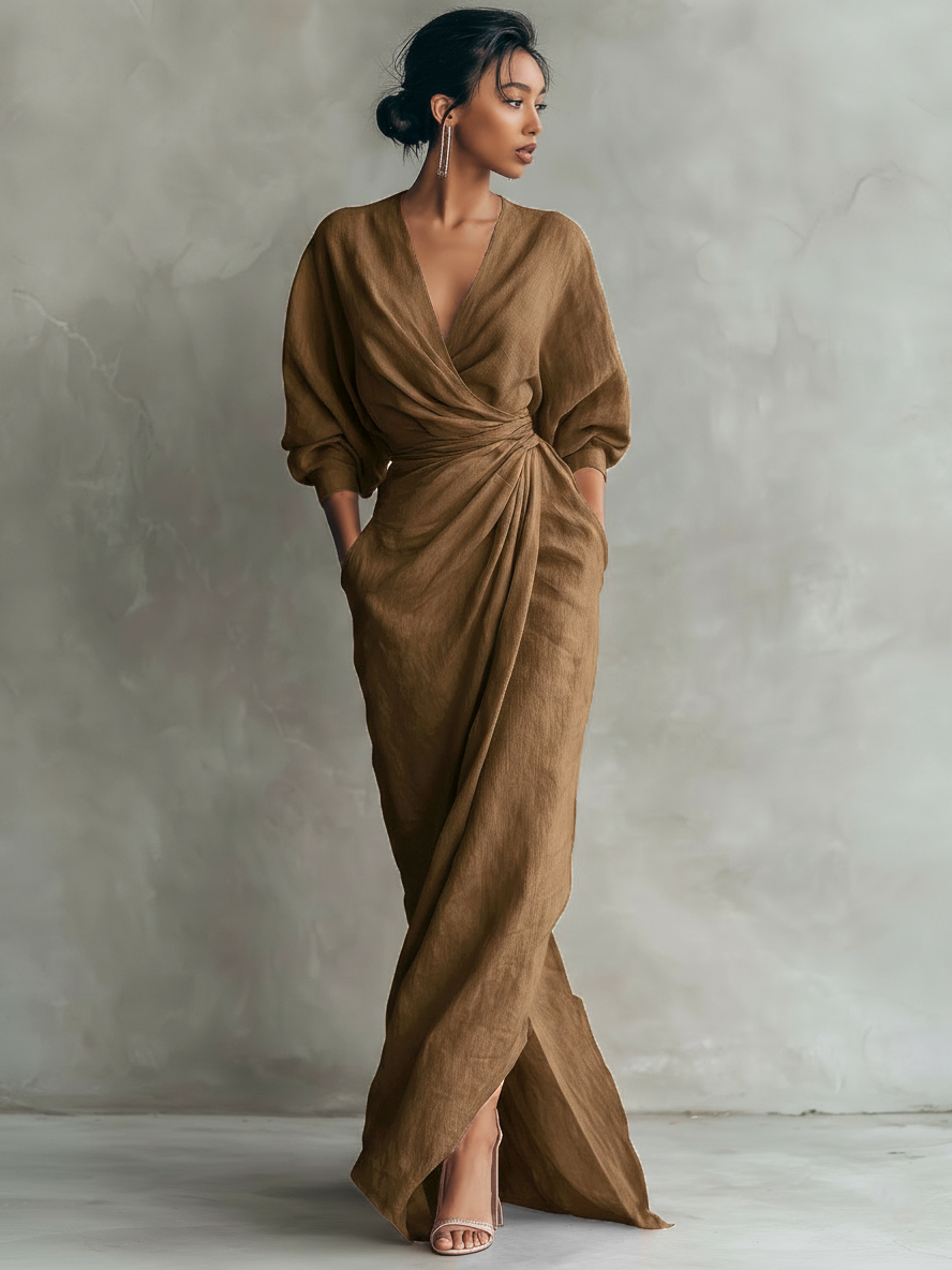 Trina | Elegante maxi-jurk met V-hals