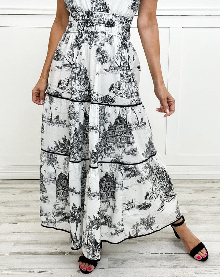 Selindra - Maxi jurk met klassieke canvasprint