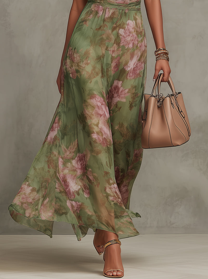 Jurk Nora - Elegante bloemenmix om mee te flaneren