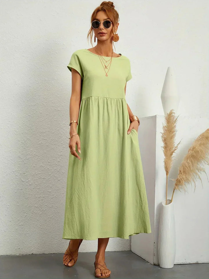 Quessara - Casual Midi Jurk met Vloeiende Snit