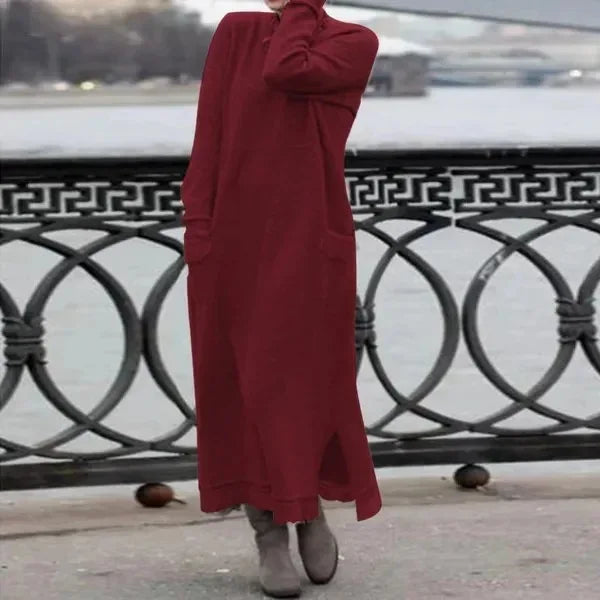 Delphine - Casual en warme lange fluwelen jurk