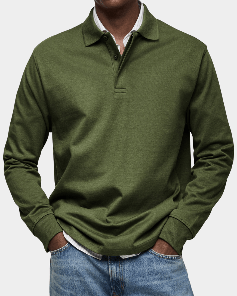 Sweater Luca - Relaxte polosweater voor verzorgde uitstraling