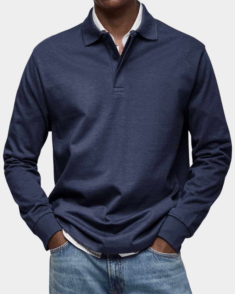 Sweater Luca - Relaxte polosweater voor verzorgde uitstraling