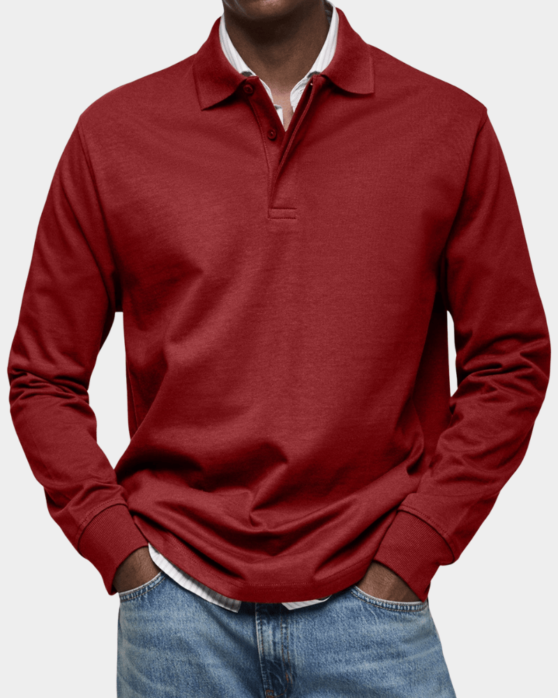 Sweater Luca - Relaxte polosweater voor verzorgde uitstraling