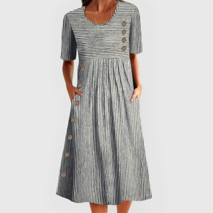 Jovie™ Gestreepte Midi-Jurk