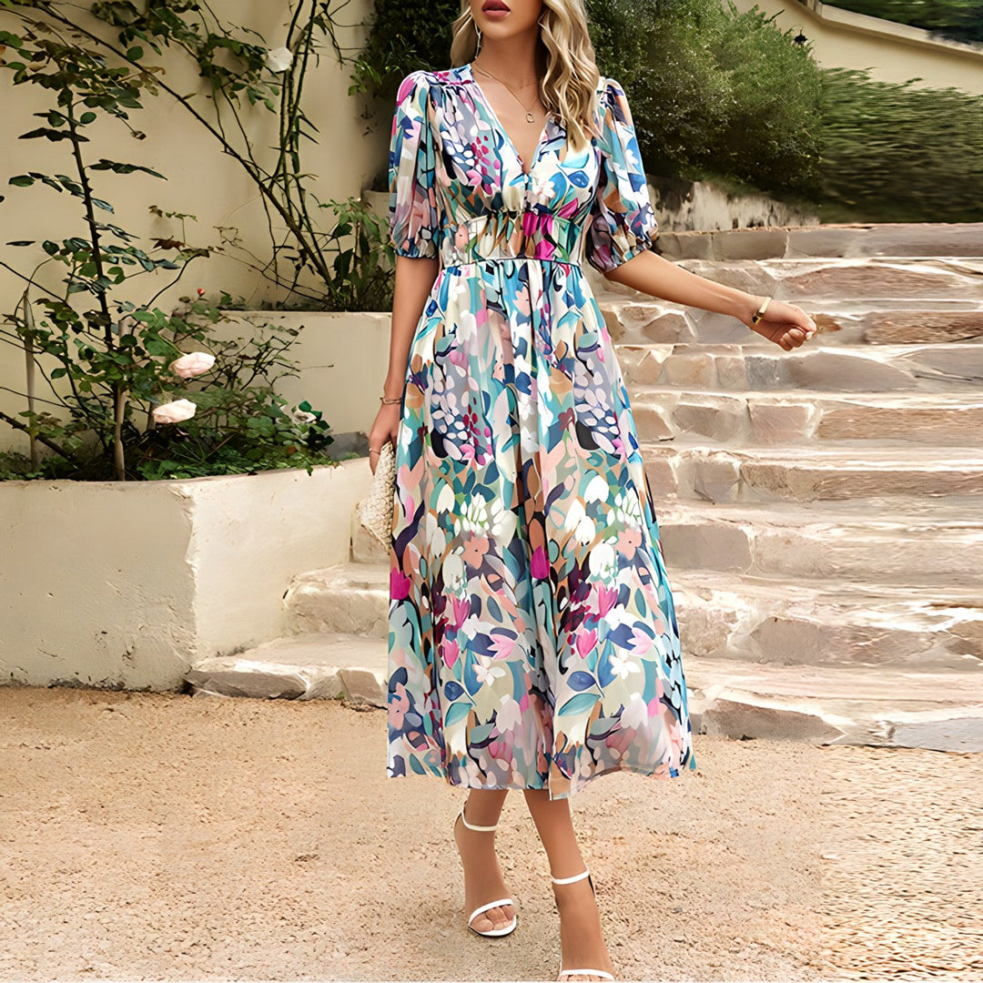 Téa - Elegante jurk met V-hals