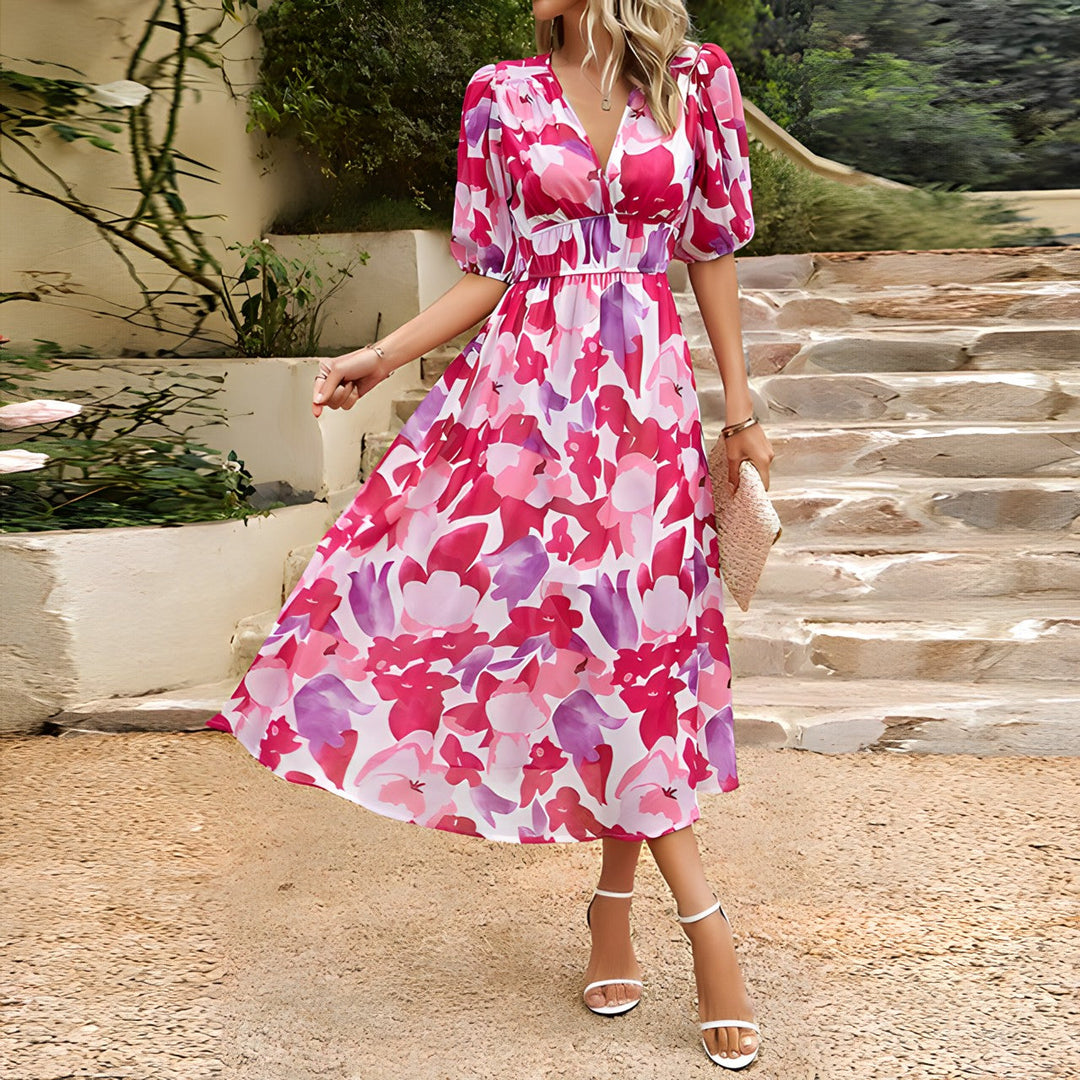 Téa - Elegante jurk met V-hals