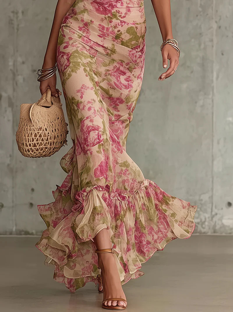Rhian | Elegante Bloemen Maxi Jurk