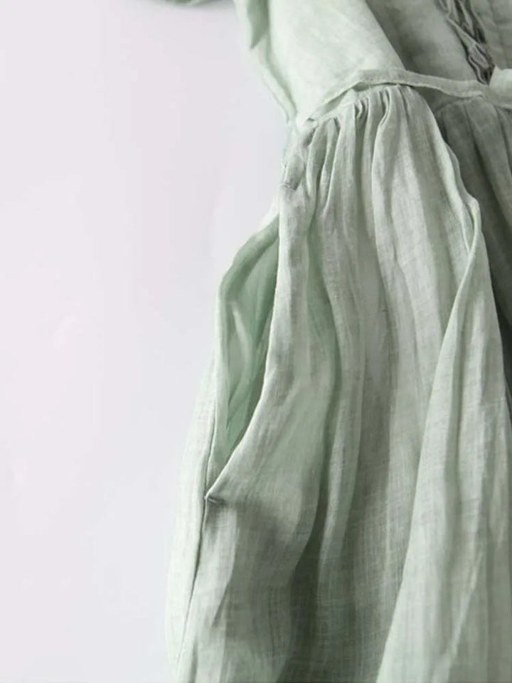Tyrella - Dames Maxi Jurk van Luchtig en Vloeiend Linnen in Elegante Casual Stijl