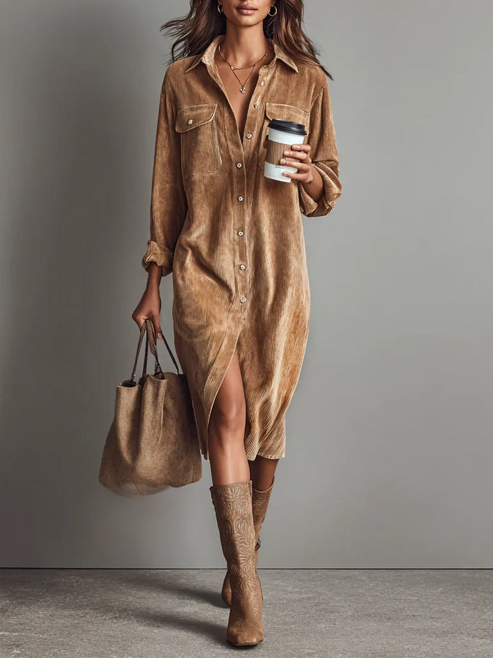 Giulia | Jurk van zacht corduroy