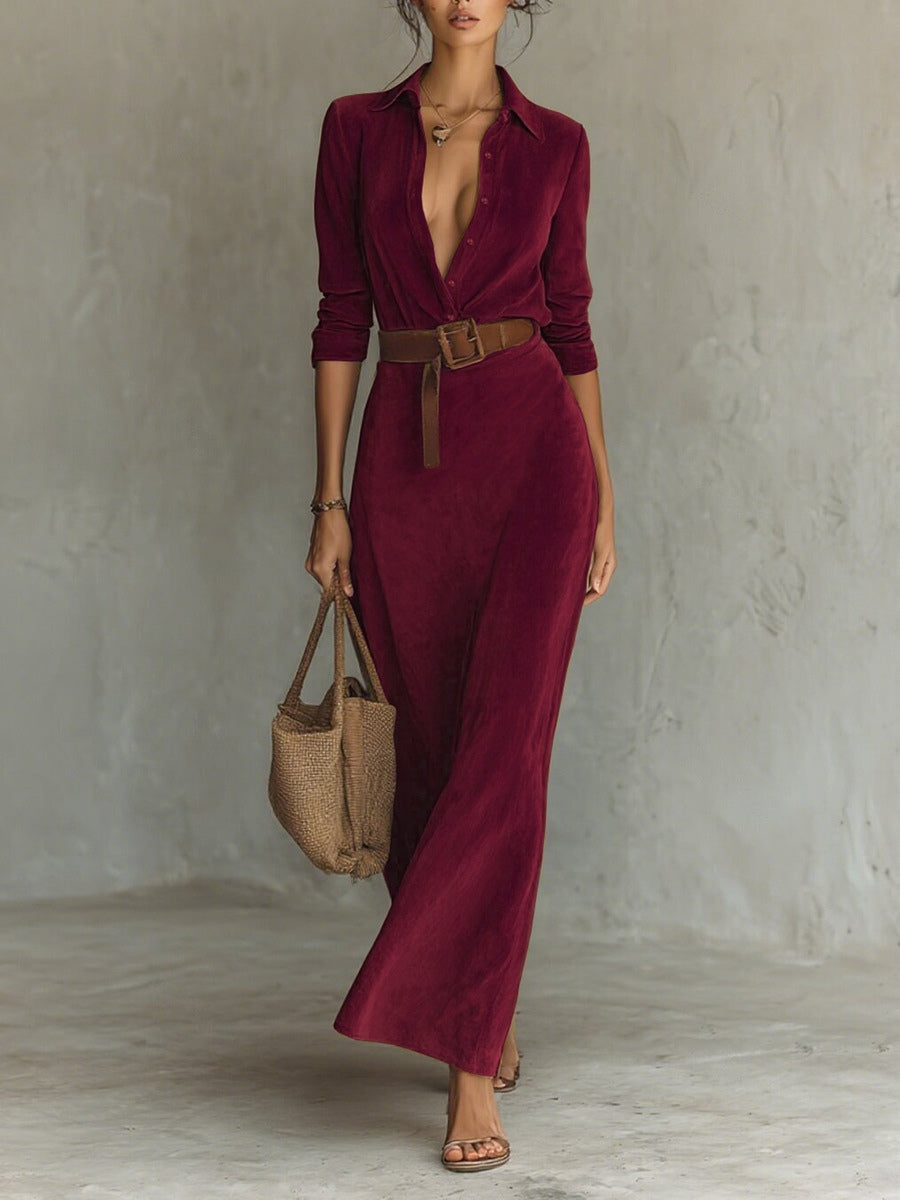 Aurelia | Suède jurk met riem