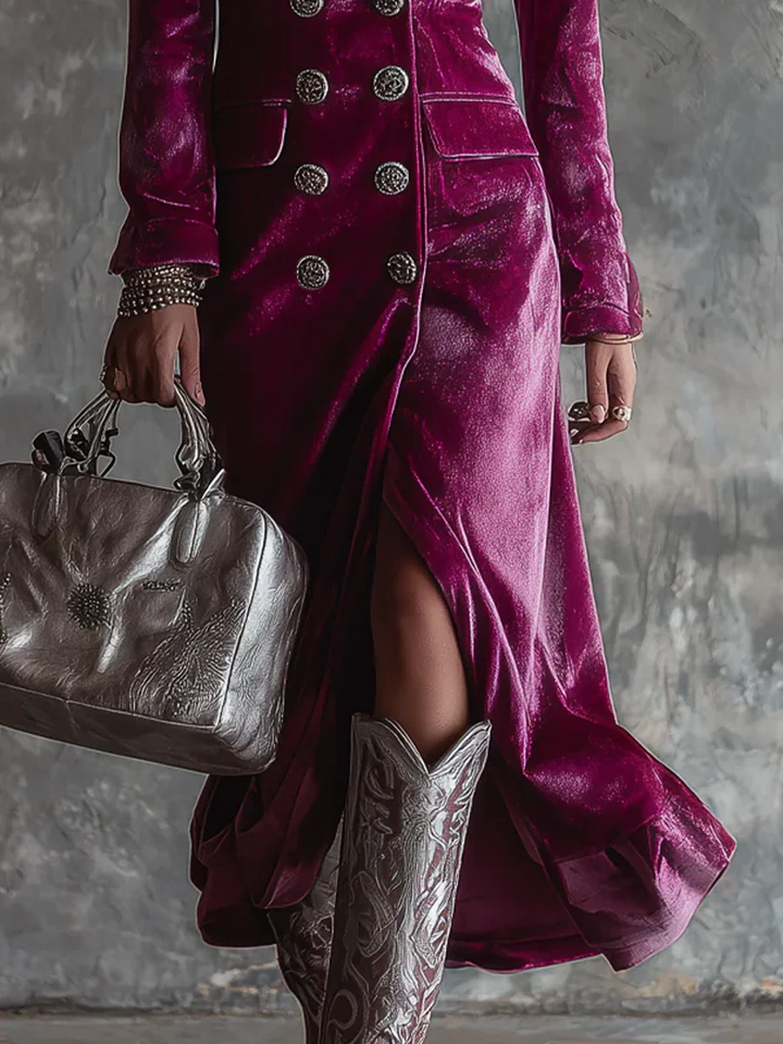 Helavine - Lange Blazer Jurk van Elegant Fluweel