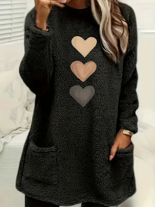 Patrice - Sweater dress met hartjes