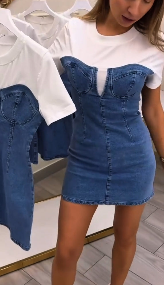 Fiep - Korte denim jurk