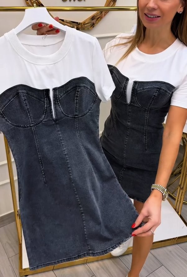 Fiep - Korte denim jurk