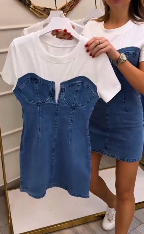 Fiep - Korte denim jurk