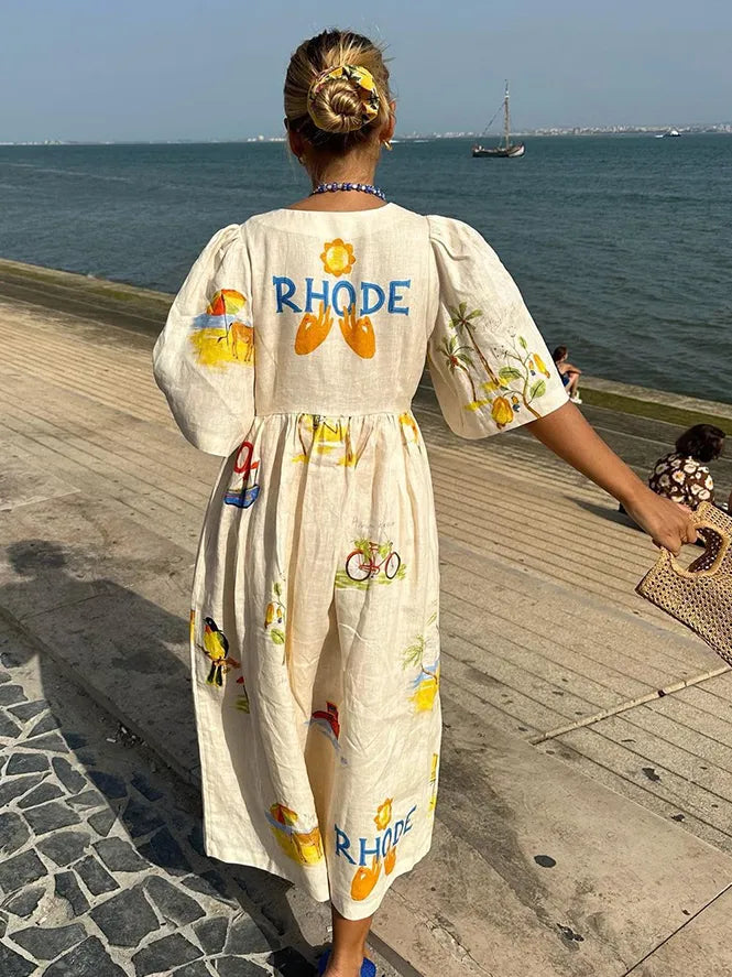 Rhode - Floral Linnen zomerjurk