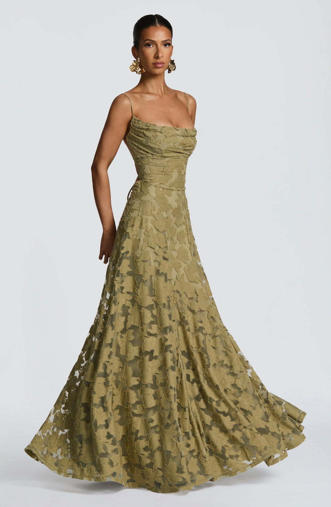 Liorne | Elegante Maxi Jurk Met Open Rug