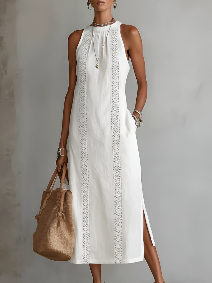 Maricar | Elegante Kant Detail Midi Jurk