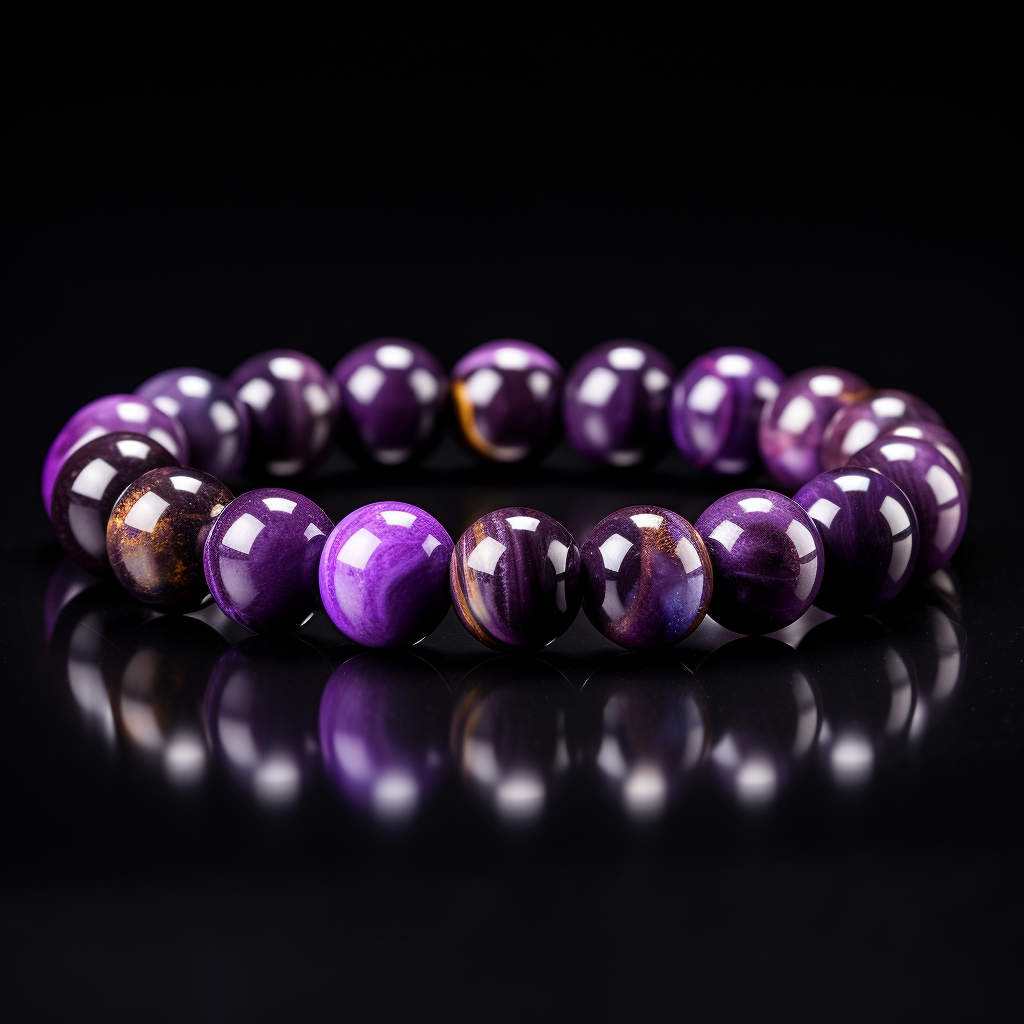 Pulsera Single Stone Ojo de Tigre Morado